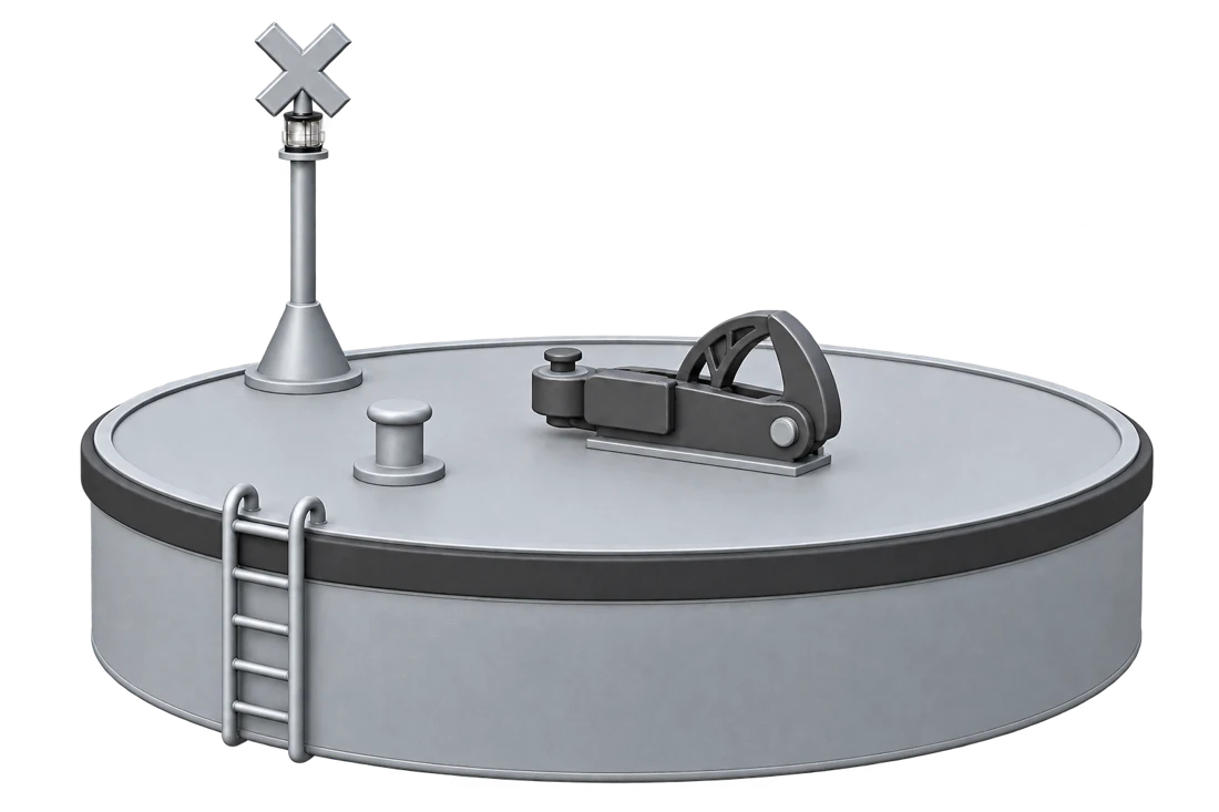 Mooring buoy at the feed stage